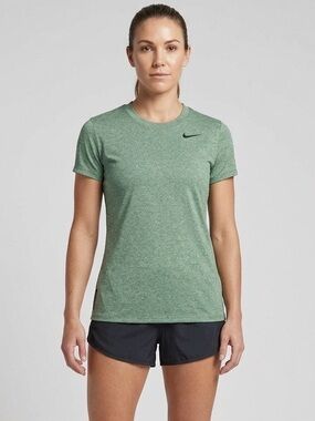 Nike Dri-FIT Women’s Training T-Shirt Green Heather Size Medium #76